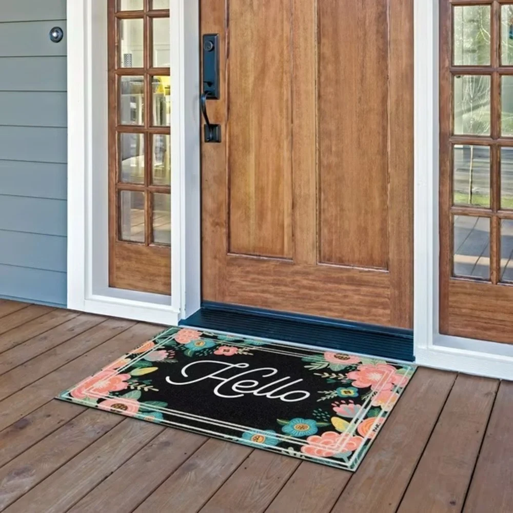 Hello Boho Abstract Indoor/Outdoor Doormat, 2' x 3'